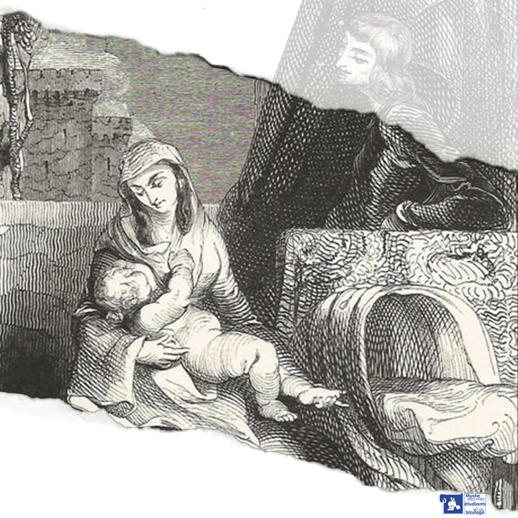 Astralabe

Héloïse donnera naissance à un fils qu’elle nommera Astralabe.

« On montre encore à Clisson, près de Nantes, une grotte où les deux amants se rencontraient; c'est là aussi qu'Héloïse donna le jour à un fils d'une beauté si grande qu'on lui donna le nom d'Astralabe (astre brillant), et qui fut plus tard confié aux soins de la sœur d'Abeilard. »

(Bonnevalle, 1869, p. 14)